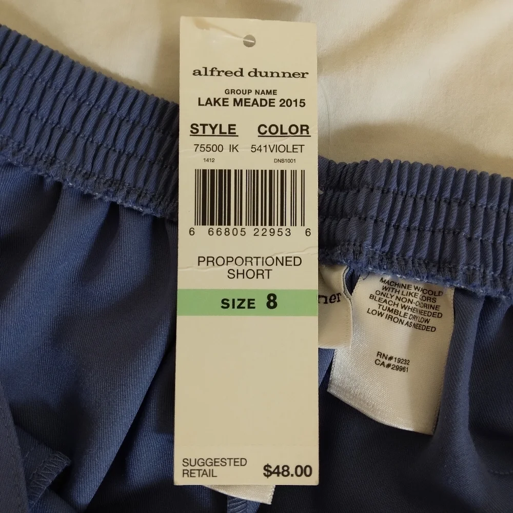 Size 8 Alfred Dunner Violet Pull On Pants NWT Short - Picture 5 of 7